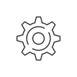 cogwheel line icon or mechanical concept vector