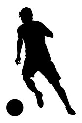 football soccer player with ball silhouette Vector Image
