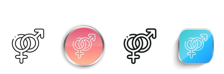 gender icon thin linear regular and button style vector image