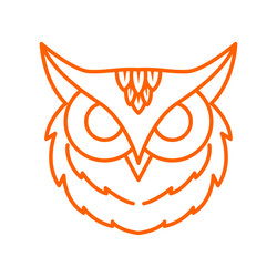 head owl focus icon logo design vector