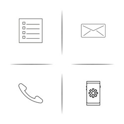 internet technologies simple linear icons set vector image