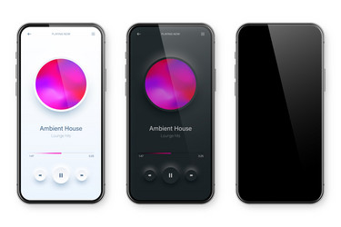 online audio player user interface smartphone app vector image