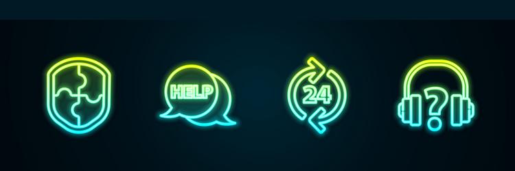 set line shield speech bubble with text help vector image