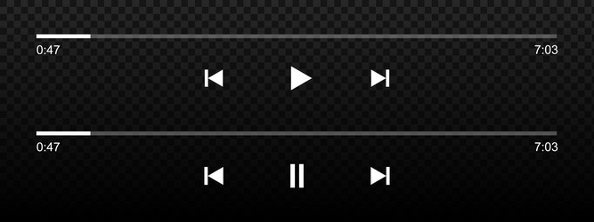 set of audio or video media player loading bars vector image