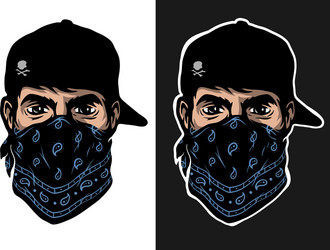 Skull Bandana Guy Vector Image