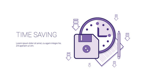 time saving web banner with copy space business vector image