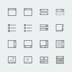 web or app form elements icon set vector