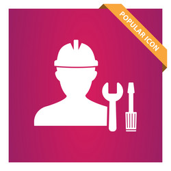 worker with work tool icon for web and mobile vector image