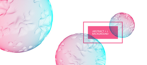 abstract sphere background with waves 3d surface vector image