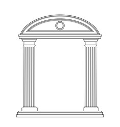 ancient pediment line concept vector image