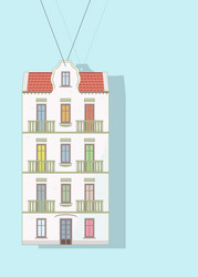 label with the image of old building vector image