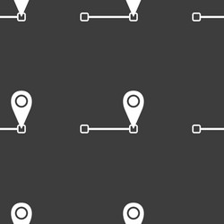 map pointer icon sign seamless pattern on a gray vector image