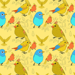 Seamless pattern with birds vector