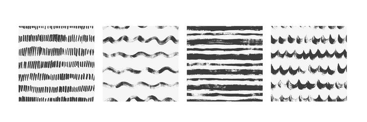 set of different geometric seamless pattern vector image