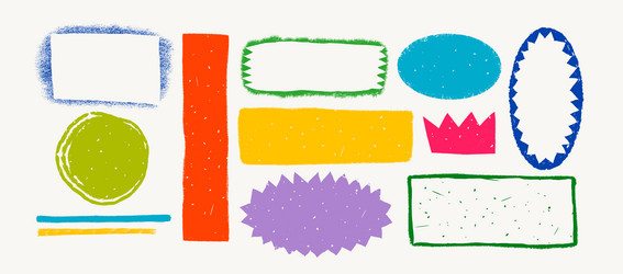 simple shape stickers and frames with various vector image