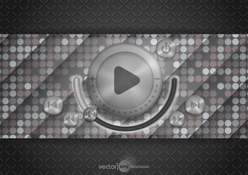 abstract technology app icon with music button vector image
