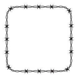 Barbed wire frame sharp barbwire border chain Vector Image