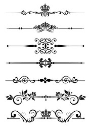 collection of ornamental rule lines in different Vector Image