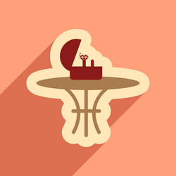 flat web icon with long shadow ring in box vector image