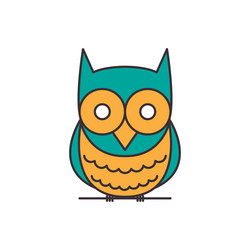 head owl focus icon logo design vector