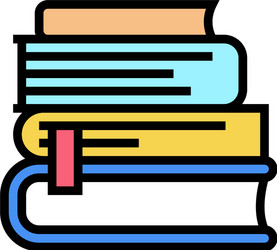 Reading books geek color icon vector