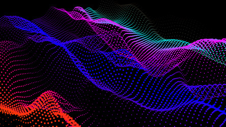 Sea waves from node hud data dots flow research vector