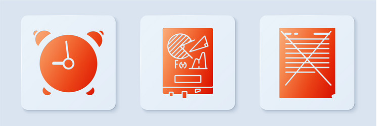 set board with graph chart alarm clock and exam vector image