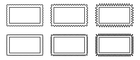 set of rectangle frames with curvy edges vector image