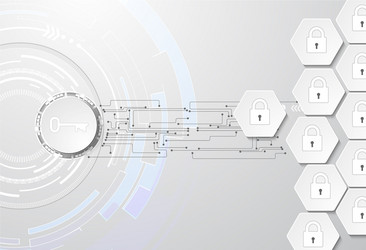 data protection abstract background with key vector image