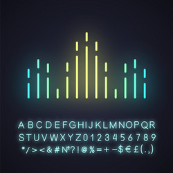 dj soundwave neon light icon audio sound wave vector