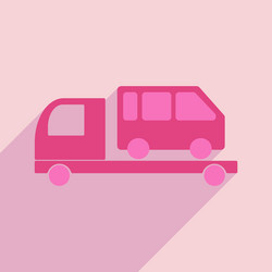flat with shadow icon and mobile application tow vector image