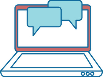 laptop computer with speech bubble vector image
