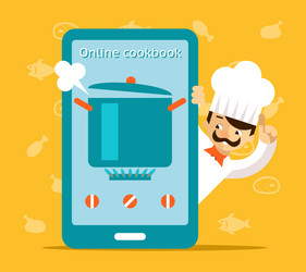 online cookbook search for recipes in web vector image