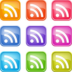 set of colorful rss icons vector image