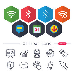 wifi and bluetooth icon wireless mobile network vector image