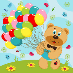 Cute owls with balloon and bonnets Royalty Free Vector Image