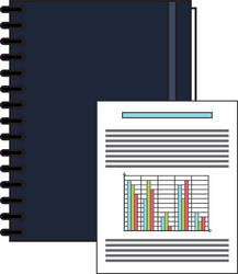 notebook and graph chart icon vector image