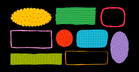 simple shape stickers and frames with various vector image
