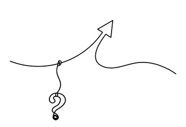 Abstract continuous lines arrows with question vector