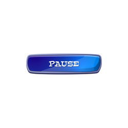 Blue pause button game and ui design flat vector