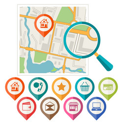 city map abstract background with set of various vector image