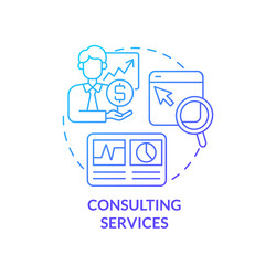 Strategist blue gradient concept icon Royalty Free Vector
