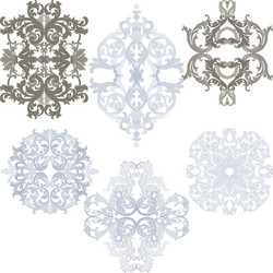 damask pattern elements set vector image