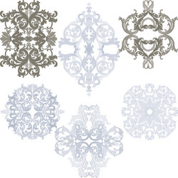 damask pattern elements set vector