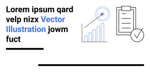 data analysis with graph target achievement vector image