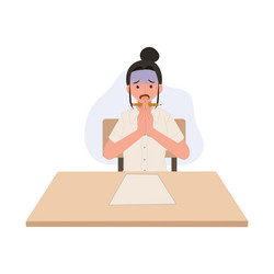 Thai university student in uniform is struggling Vector Image