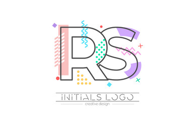 letters r and s merging of two initials vector image
