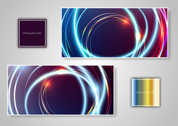 Abstract Colorful Header Set vector image
