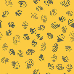 blue line map pointer with taxi icon isolated vector image