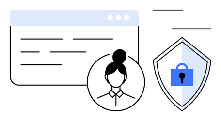 combination of user profile web browser window vector image